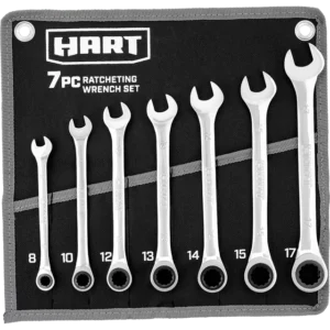 HART 7-Piece MM Ratcheting Wrench Set with Tool Pouch